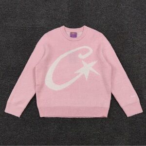 Corteiz Cozy Pink Crew Neck Sweater with Star Design